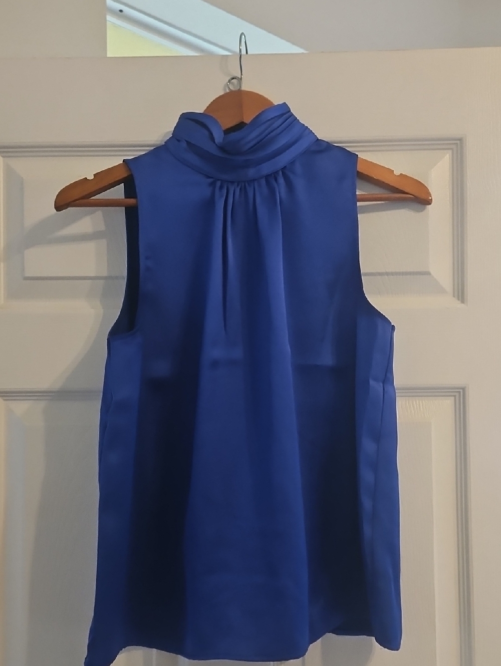 Rachel Zoe Cobalt Satin Mock Neck Sleeveless Camisole,NWT, Medium